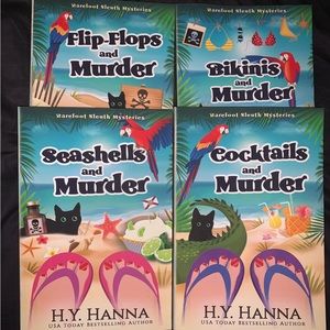 5 LARGE PRINT Mystery Books H Y Hanna Seashells, Cocktails, Flip-Flops & Murder